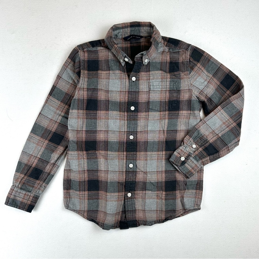 Janie & Jack Plaid Button Down Long Sleeve Shirt Holiday Classic